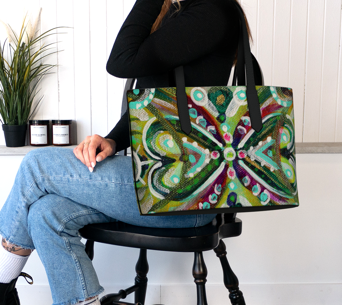 HeARTfelt Reflection ~ Vegan Leather Tote Bag