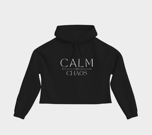 Calm over Chaos  Cropped Pullover Hoodie