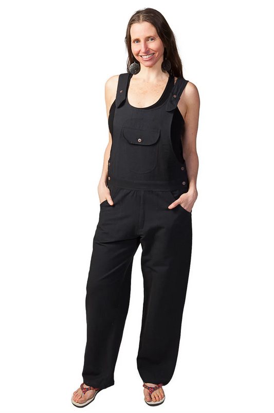 Ella Overalls: Black / XL