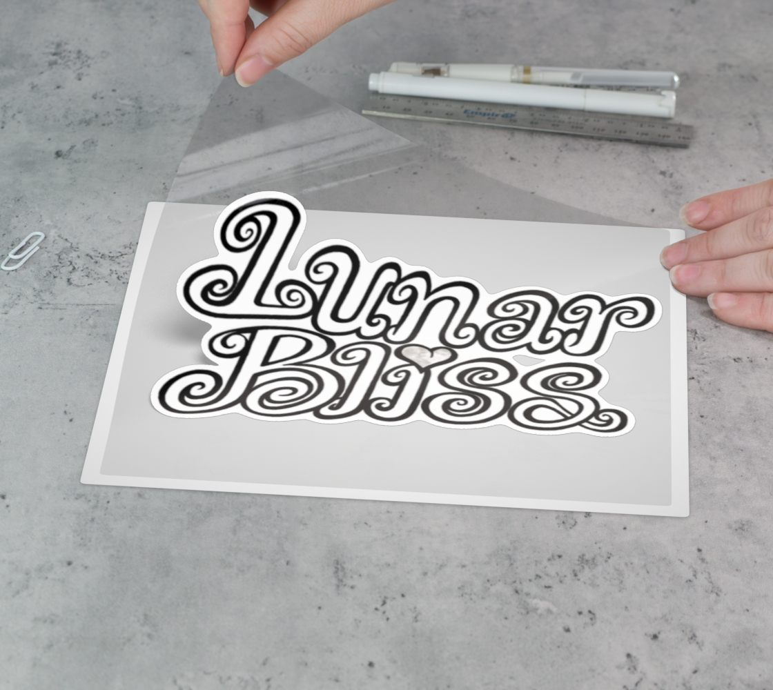 3" to 9" ~ Lunar Bliss Sticker: Raised & textured.